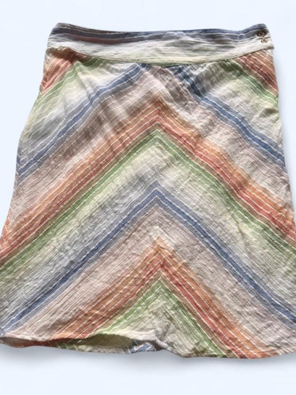 Y2K Hurley Chevron Cotton Mini Skirt Boho Coastal Surfer A-Line Large